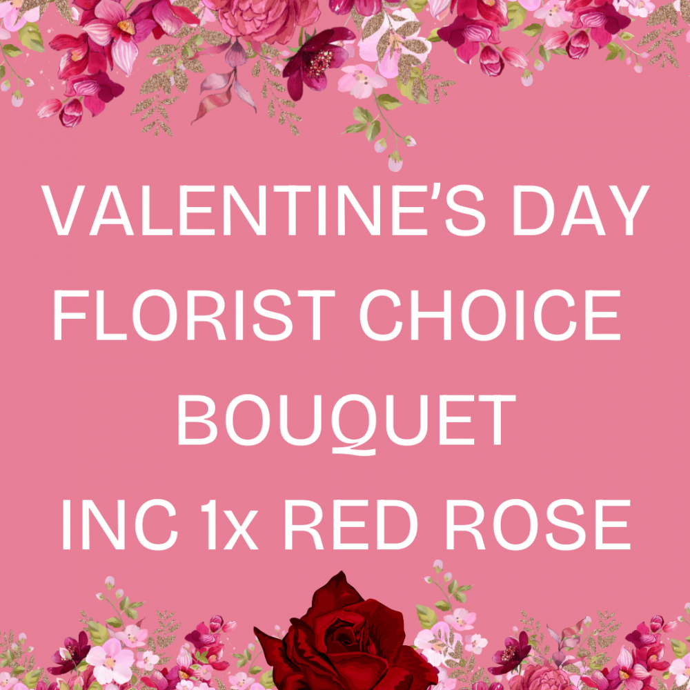 Valentines 1 Red Rose Florist Choice